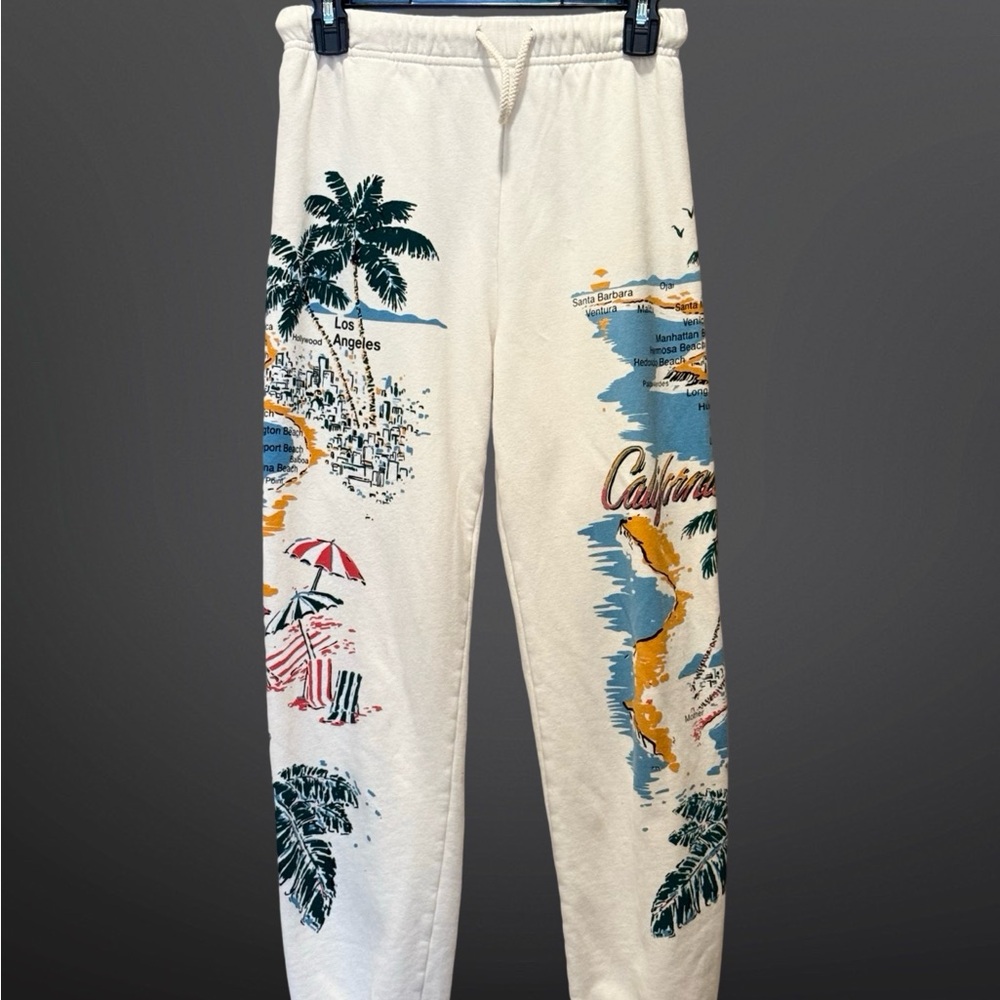 MOTHER White California Print Pants
